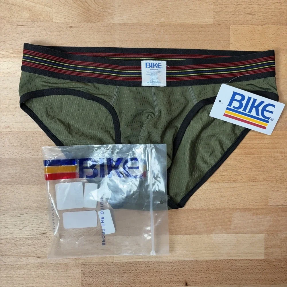 Bike Mesh Brief Men's Medium Olive Green Underwear Jock New